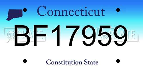 BF17959 Connecticut License Plate