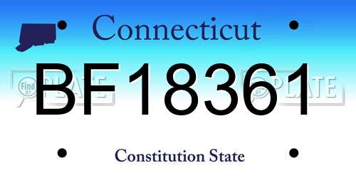 BF18361 Connecticut License Plate