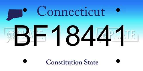BF18441 Connecticut License Plate