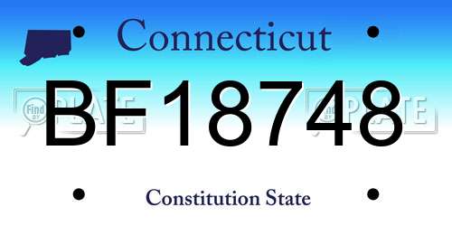 BF18748 Connecticut License Plate
