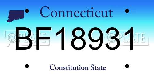 BF18931 Connecticut License Plate