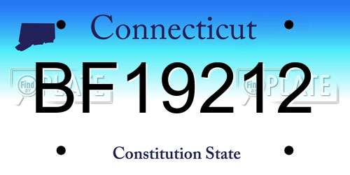 BF19212 Connecticut License Plate