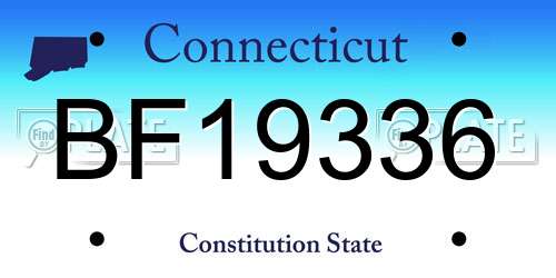 BF19336 Connecticut License Plate