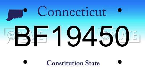 BF19450 Connecticut License Plate