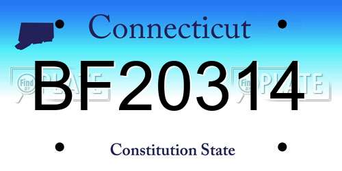 BF20314 Connecticut License Plate