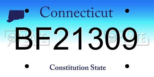 BF21309 Connecticut License Plate