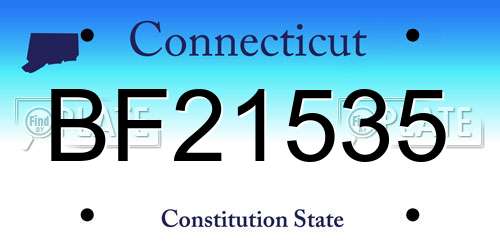 BF21535 Connecticut License Plate