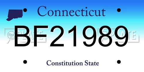 BF21989 Connecticut License Plate