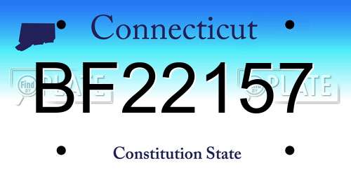 BF22157 Connecticut License Plate