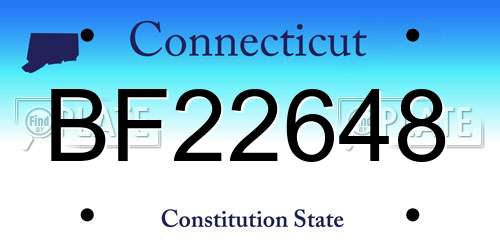 BF22648 Connecticut License Plate