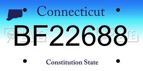 BF22688 Connecticut License Plate
