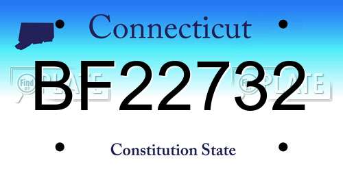 BF22732 Connecticut License Plate