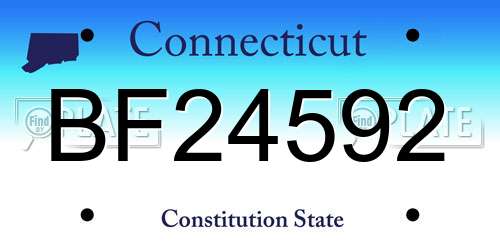 BF24592 Connecticut License Plate