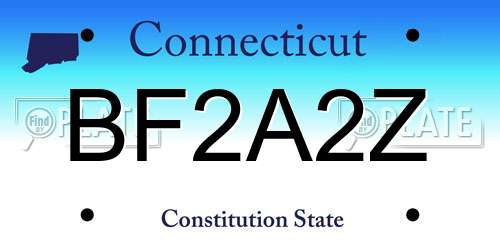 BF2A2Z Connecticut License Plate