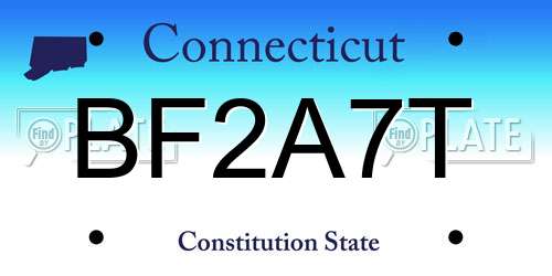 BF2A7T Connecticut License Plate