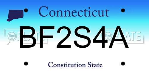 BF2S4A Connecticut License Plate