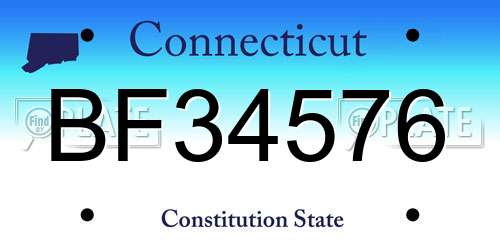 BF34576 Connecticut License Plate