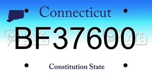 BF37600 Connecticut License Plate