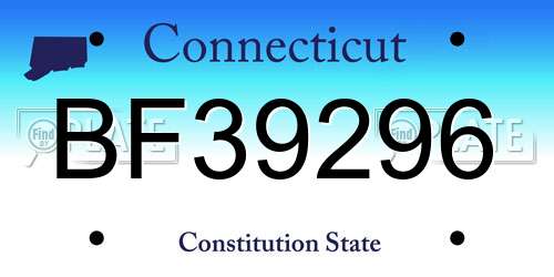 BF39296 Connecticut License Plate