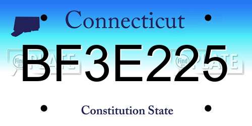 BF3E225 Connecticut License Plate