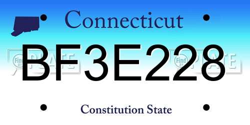 BF3E228 Connecticut License Plate