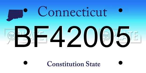 BF42005 Connecticut License Plate
