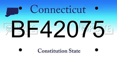 BF42075 Connecticut License Plate