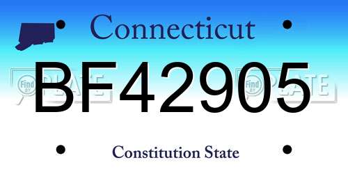 BF42905 Connecticut License Plate