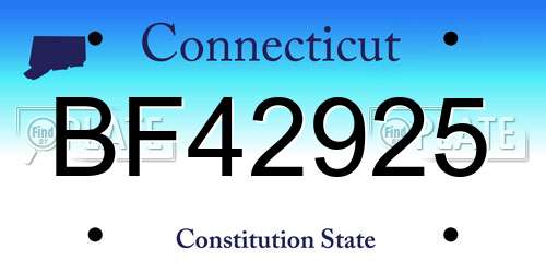 BF42925 Connecticut License Plate