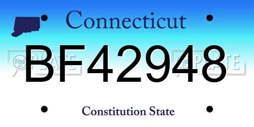 BF42948 Connecticut License Plate