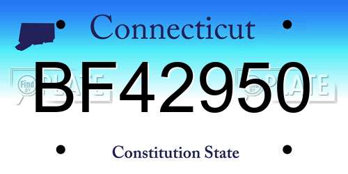 BF42950 Connecticut License Plate
