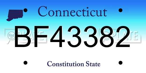 BF43382 Connecticut License Plate