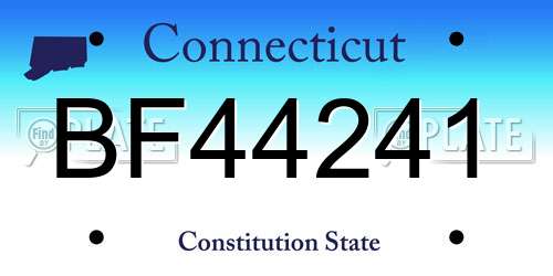 BF44241 Connecticut License Plate