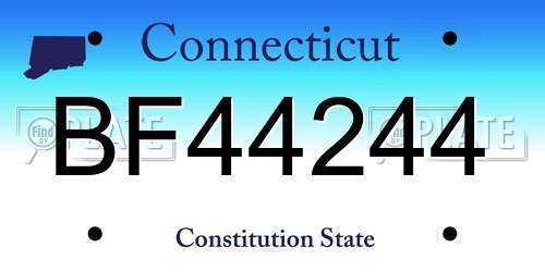 BF44244 Connecticut License Plate