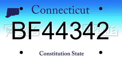 BF44342 Connecticut License Plate