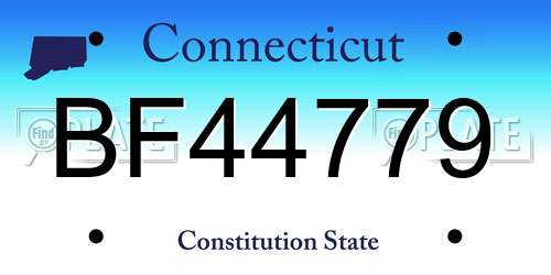 BF44779 Connecticut License Plate