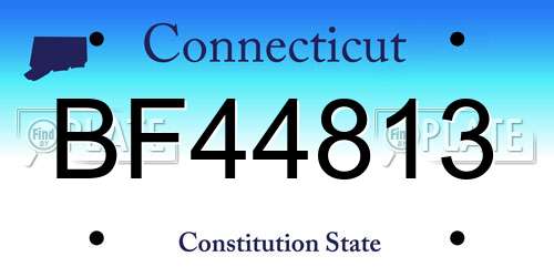 BF44813 Connecticut License Plate