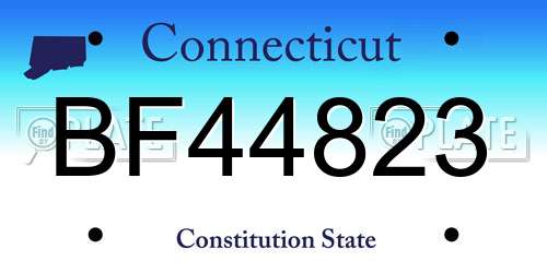 BF44823 Connecticut License Plate