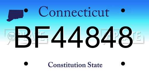 BF44848 Connecticut License Plate