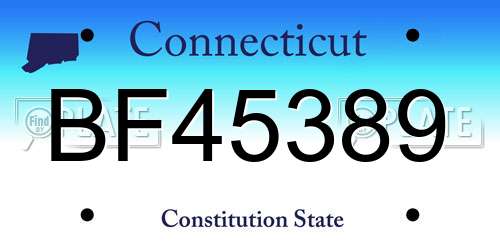 BF45389 Connecticut License Plate