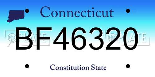 BF46320 Connecticut License Plate