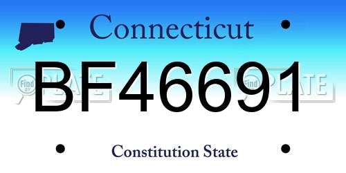 BF46691 Connecticut License Plate