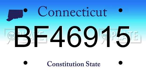 BF46915 Connecticut License Plate