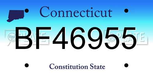 BF46955 Connecticut License Plate
