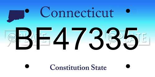 BF47335 Connecticut License Plate