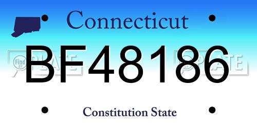 BF48186 Connecticut License Plate