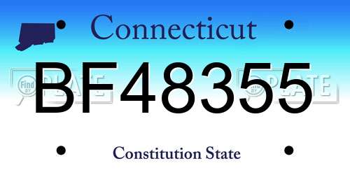 BF48355 Connecticut License Plate