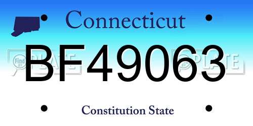 BF49063 Connecticut License Plate