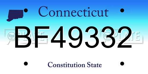 BF49332 Connecticut License Plate