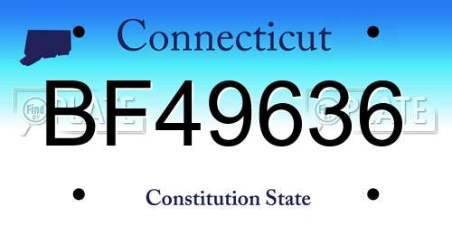 BF49636 Connecticut License Plate